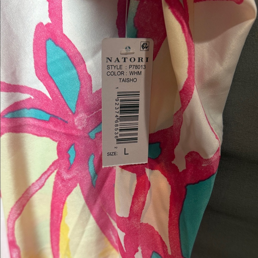 Natori Taisho Floral Slip Dress Large NWT‎ Satin Midi - Picture 6 of 9
